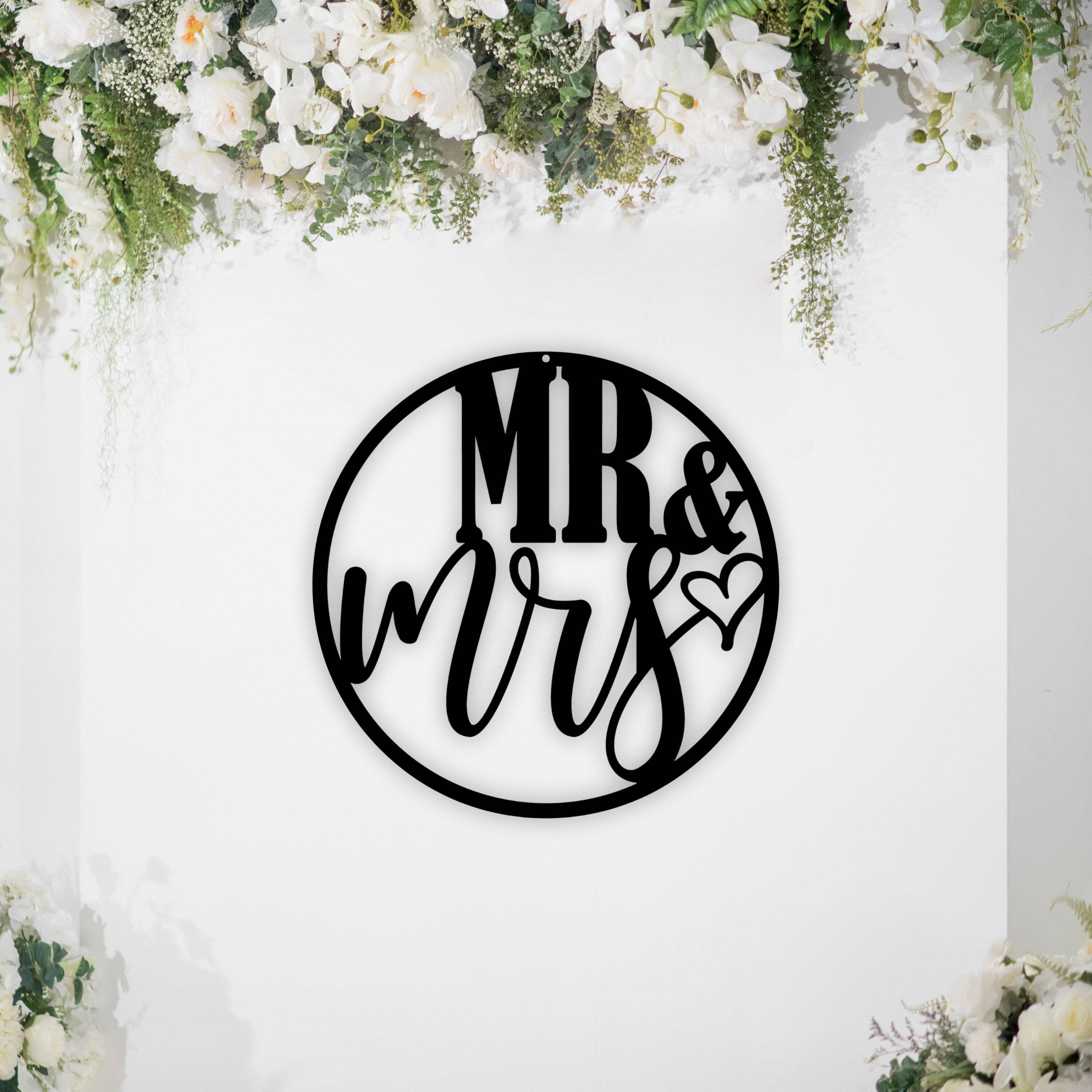 Couple Laser Cut Metal Signs
