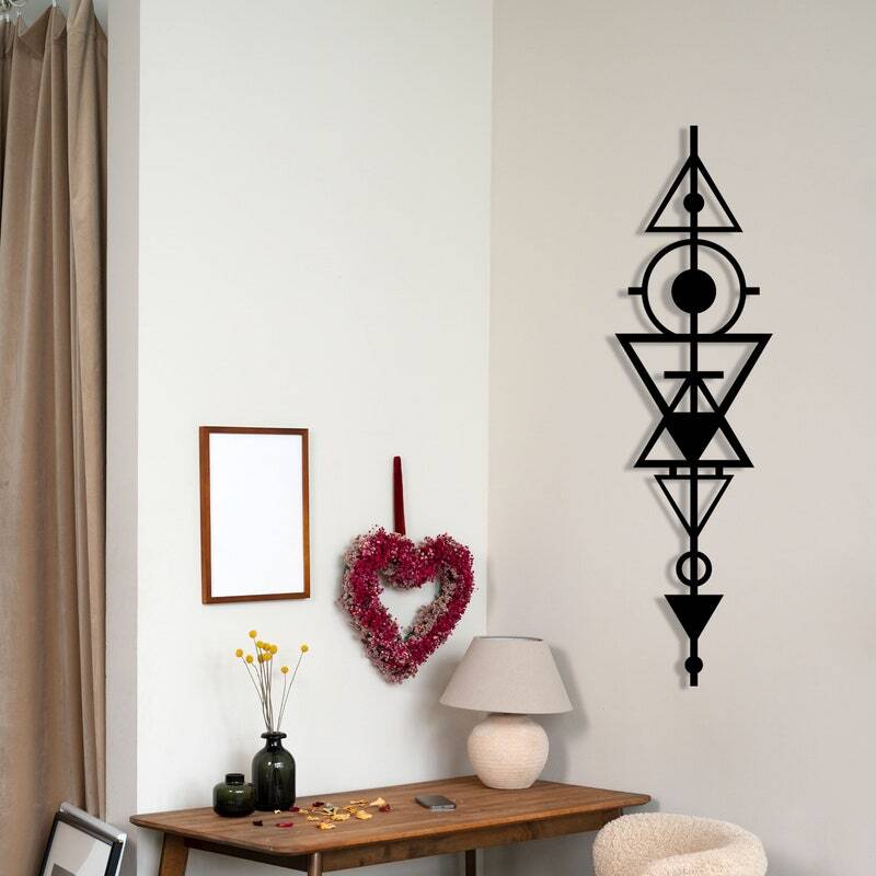 Modern Minimalist Geometric Metal Wall Sign for Her's Office Gift
