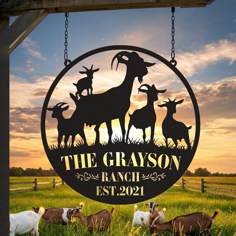 Our Legacy Goat Farm Metal Sign - Established Ranch Decor - Personalize Wall Art