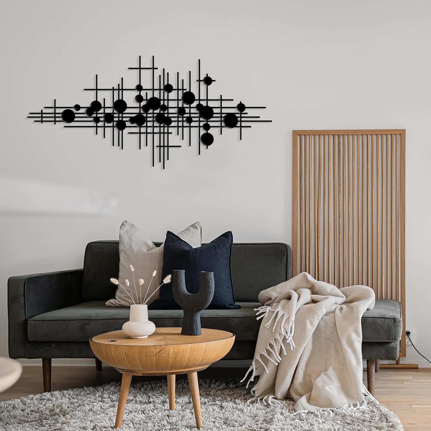 Striking Abstract Geometric Metal Sign for Modern Home