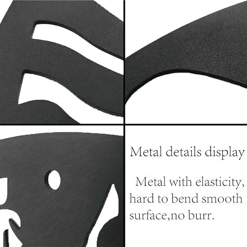 Sculptural Black Iron Geometric Minimalist Wall Metal Sign