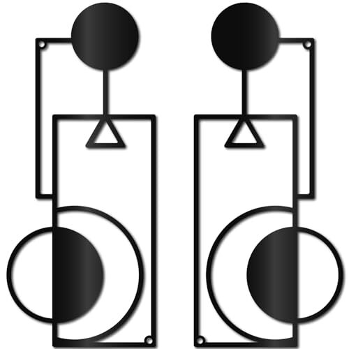 Elevate Your Space with Abstract Black Geometric Metal Sign - Personalize Wall Art