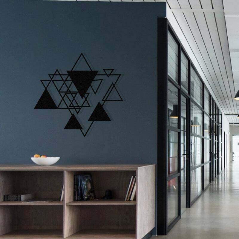 Abstract Fantasy Triangle Metal Sign - Modern Luxury Wall Decor