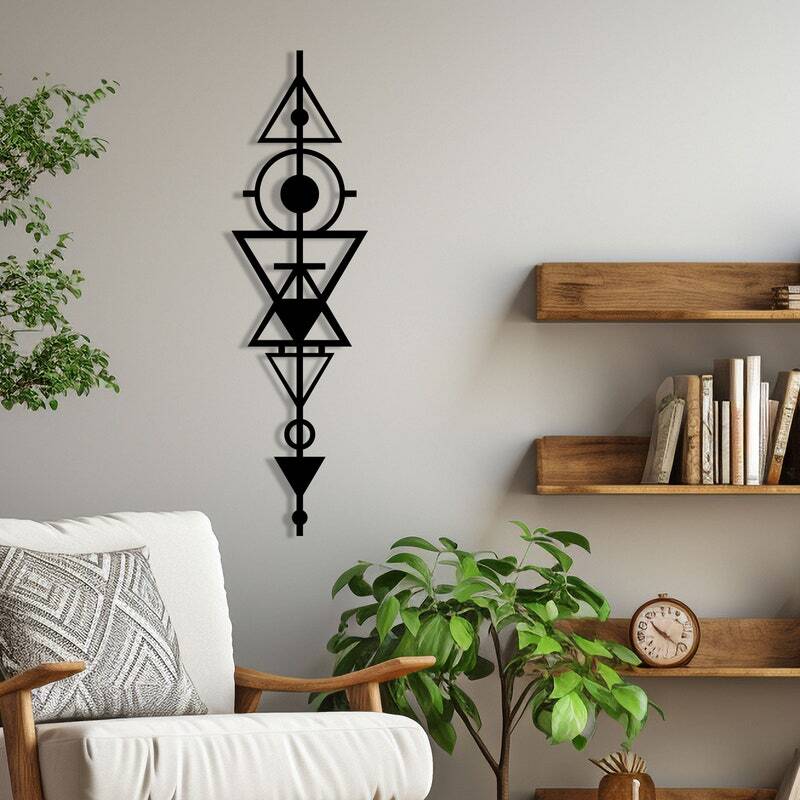 Modern Minimalist Geometric Metal Wall Sign for Her's Office Gift