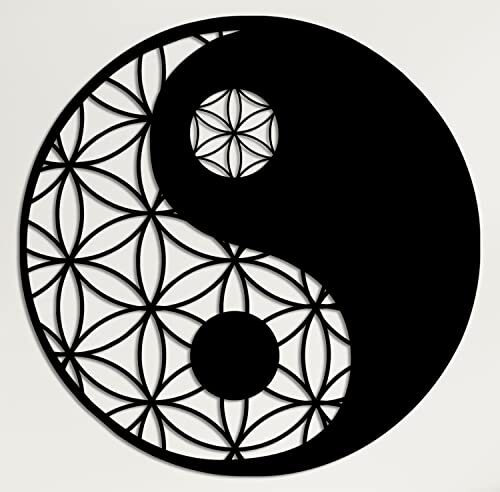 Balanced Yin Yang Geometric Metal Sign Zen Wall Art - Personalize Wall Art