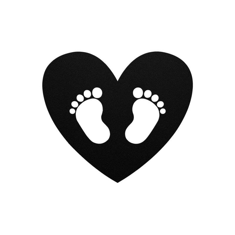 Custom Baby Footprints Metal Sign - New Mom Nursery Gift