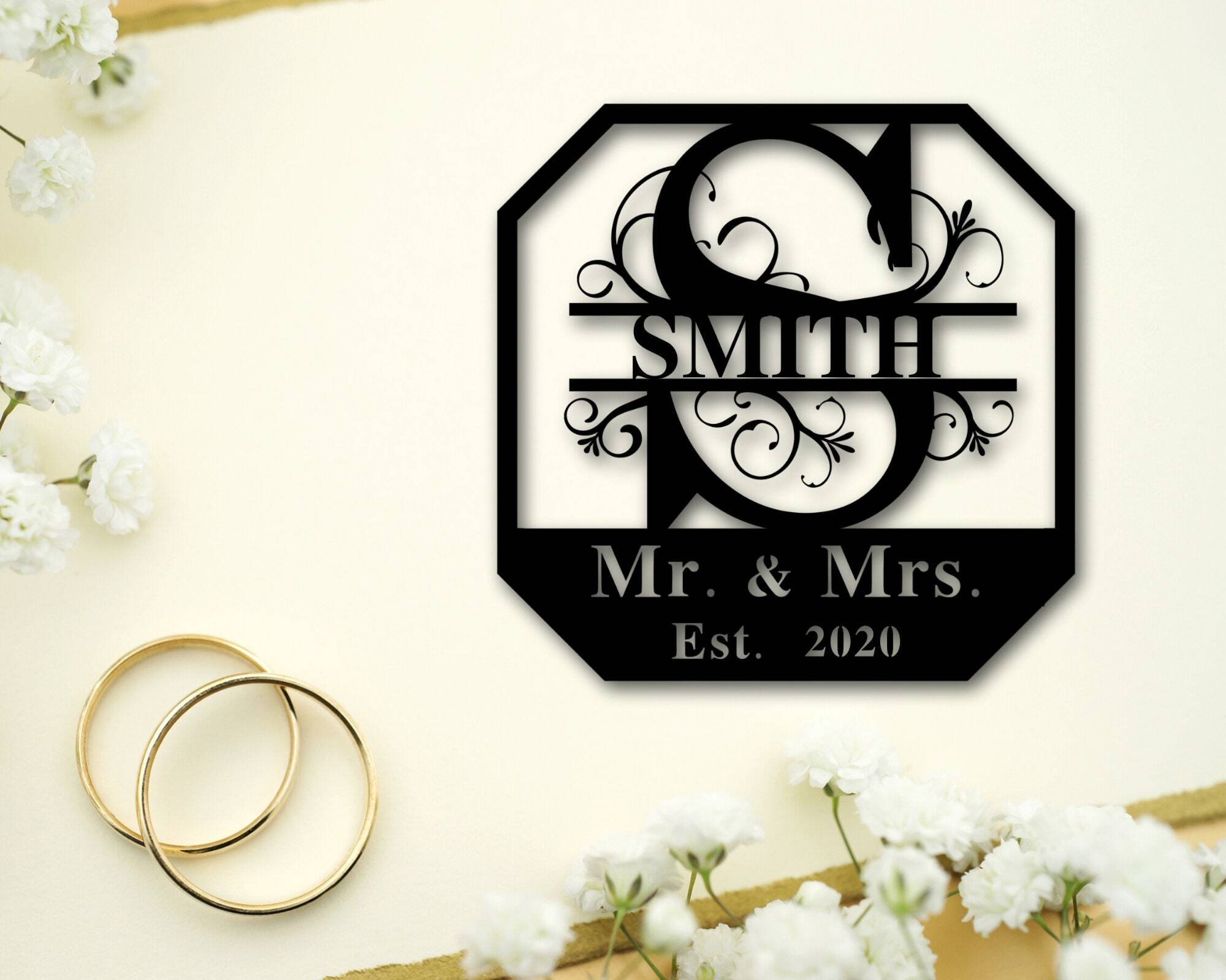 Our Forever Begins - Custom Mr & Mrs Established Date Metal Sign - Personalize Wall Art