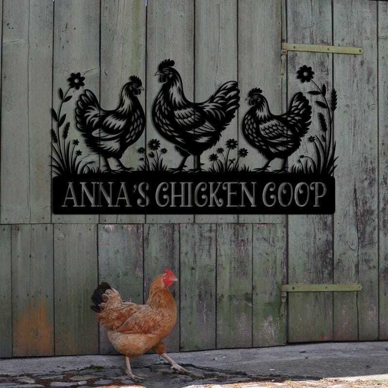 Coop Sweet Coop Metal Sign - Personalized Farmhouse Gift for Mom - Personalize Wall Art