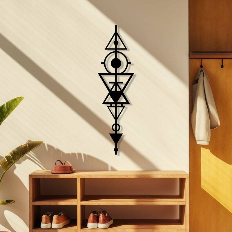 Modern Minimalist Geometric Metal Wall Sign for Her's Office Gift