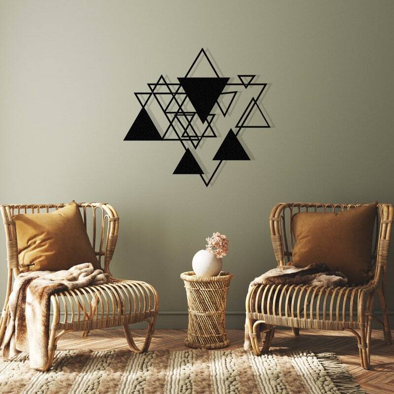 Abstract Fantasy Triangle Metal Sign - Modern Luxury Wall Decor