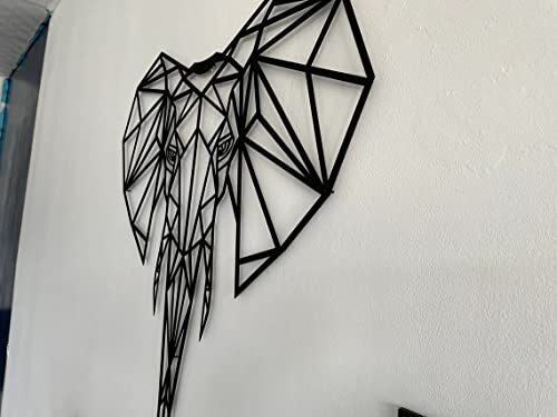 Majestic Geometric Elephant Metal Sign - Modern 3D Wall Art