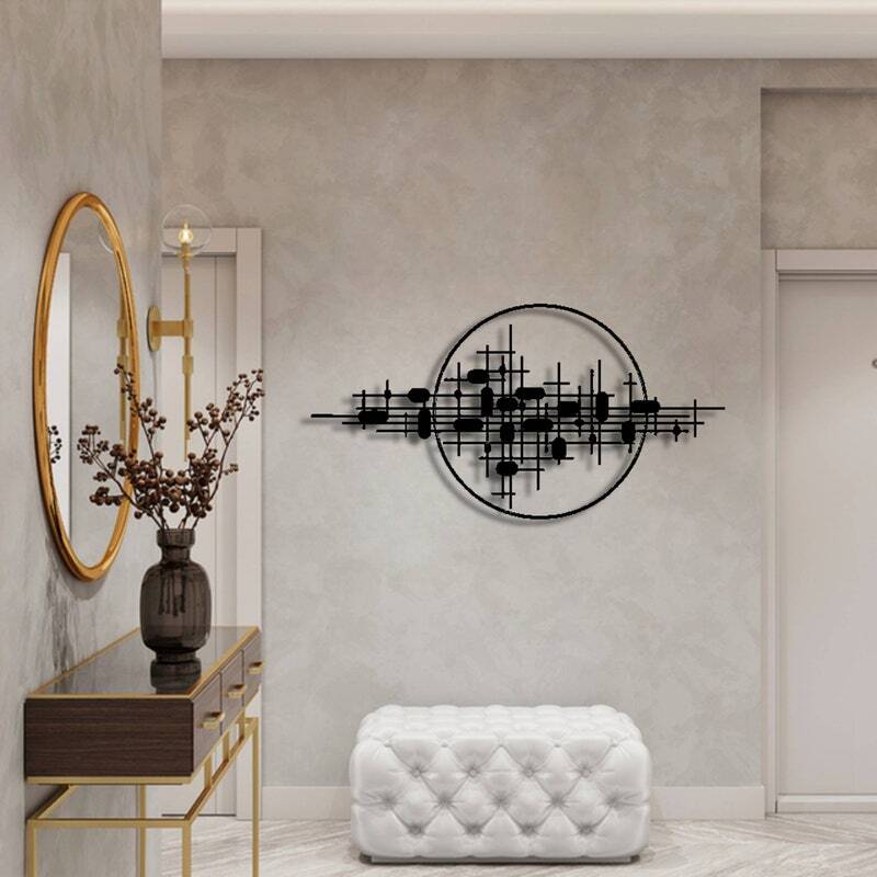 Geometric Metal Wall Sign for Modern 3D Bedroom Decor