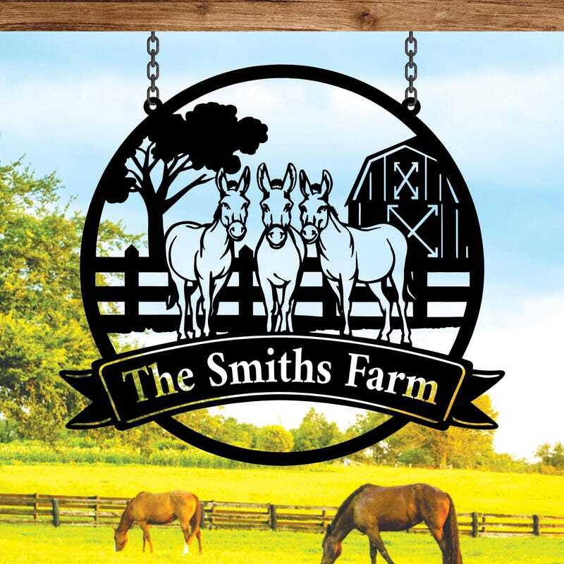 Beloved Donkey Metal Sign - Personalized Farmhouse & Ranch Art