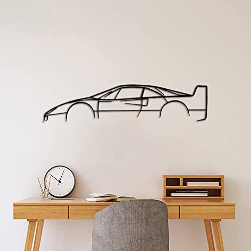 Ignite Your Space - Black Car Geometric Metal Sign Wall Decor