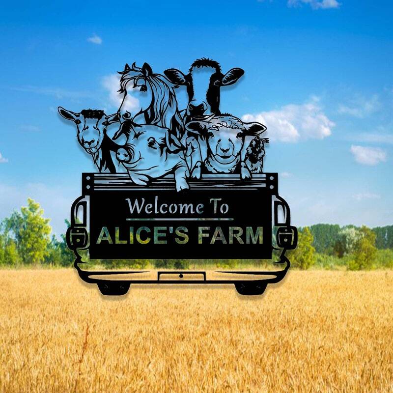 Farmstead Comfort - Personalized Ranch Welcome Metal Sign