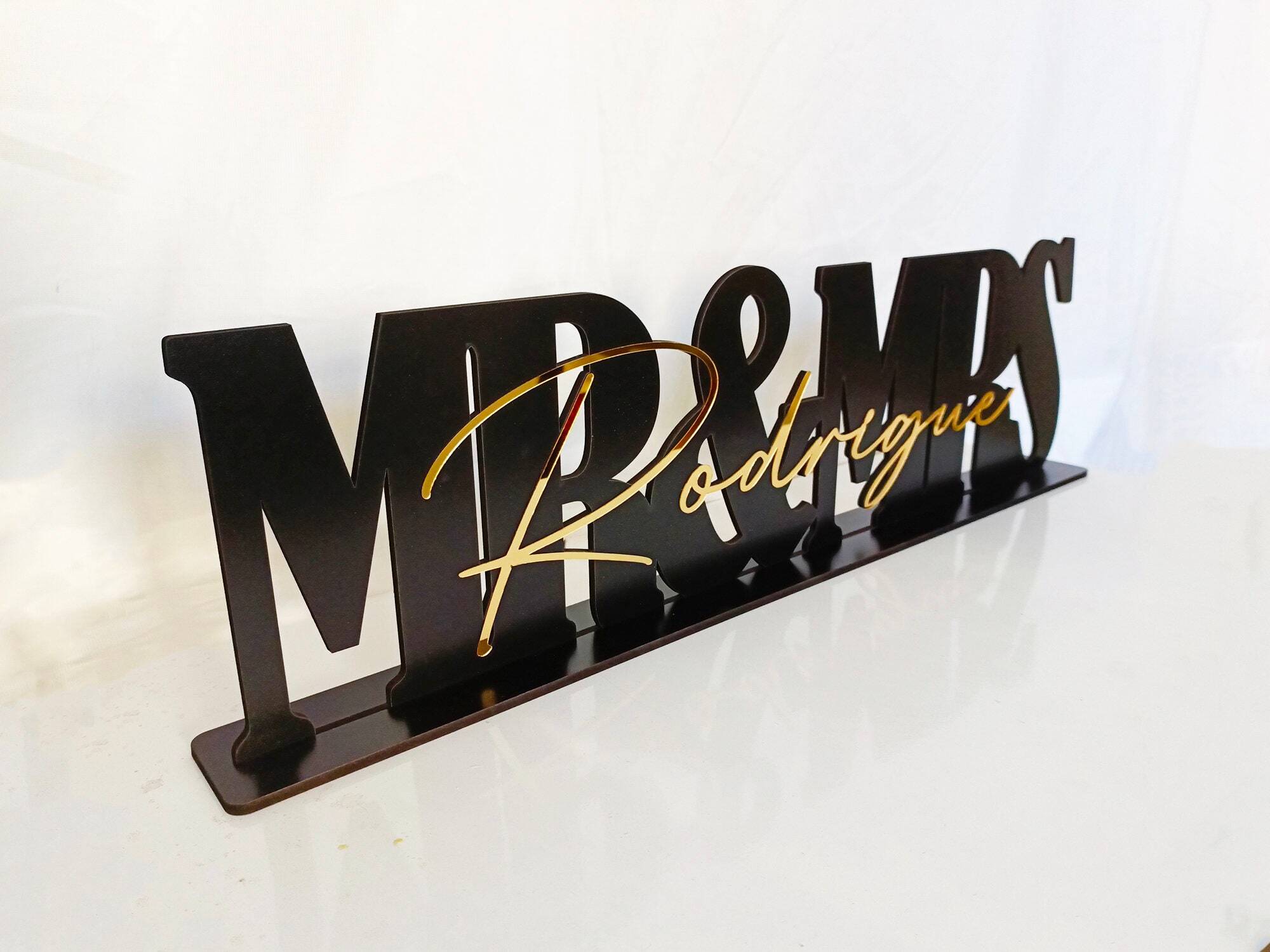 Personalized 'Mr & Mrs' Metal Sign - Timeless Wedding Day Keepsake