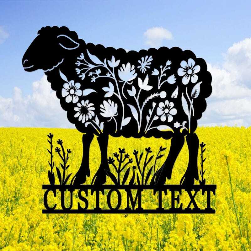 Your Custom Farmhouse Sheep Metal Sign for Barn & Ranch - Personalize Wall Art