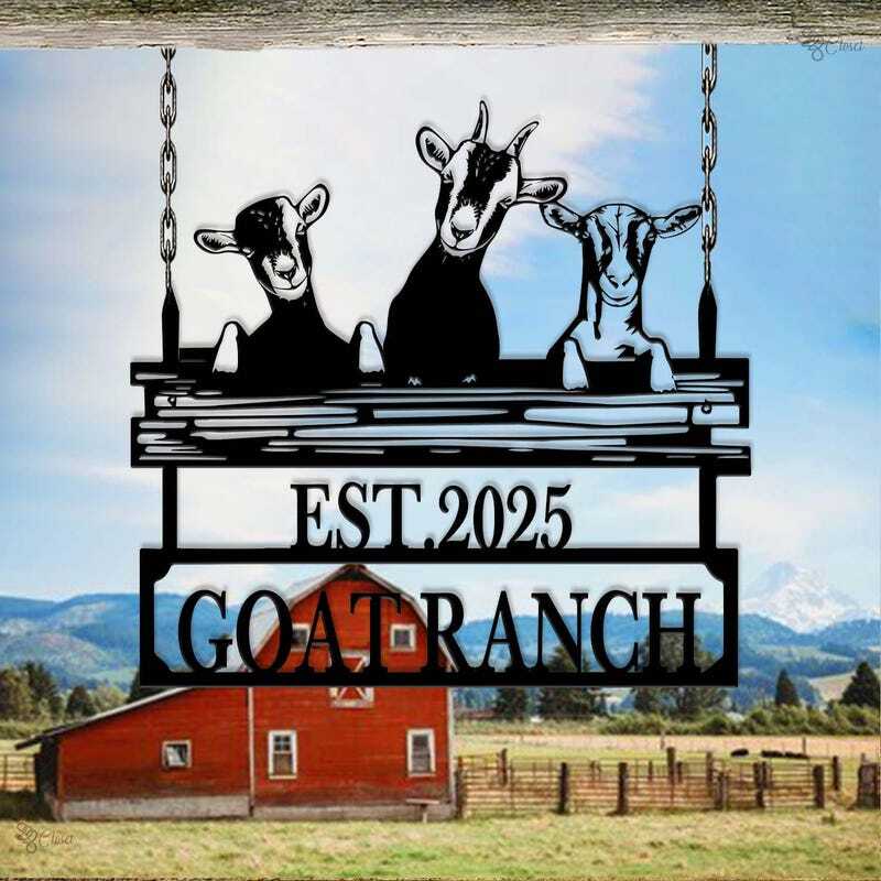 For the Goat Ranch Dad - Personalized Farm Metal Sign Gift