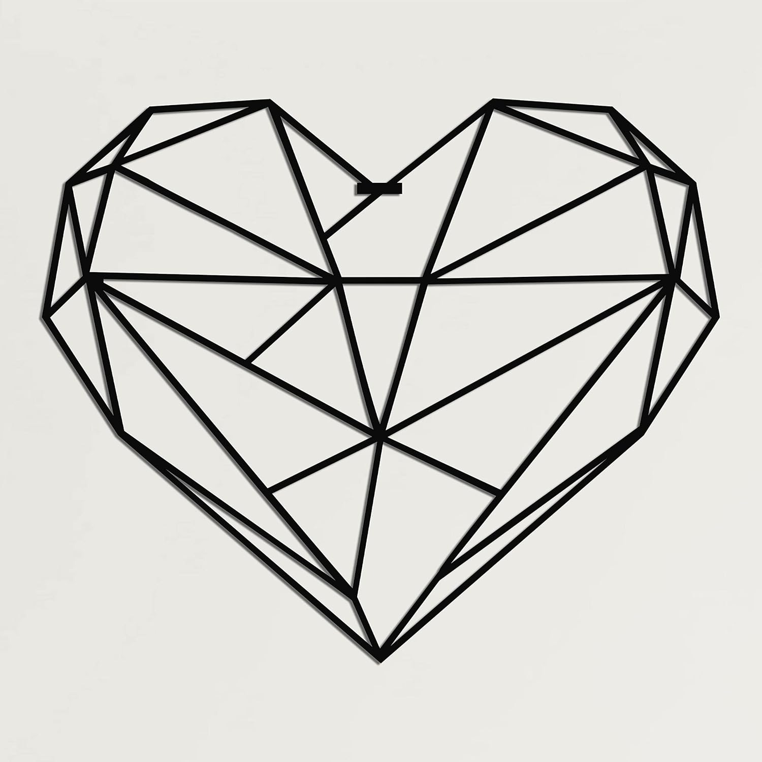Unique 3D Geometric Heart Metal Sign for Modern Home Decor - Personalize Wall Art