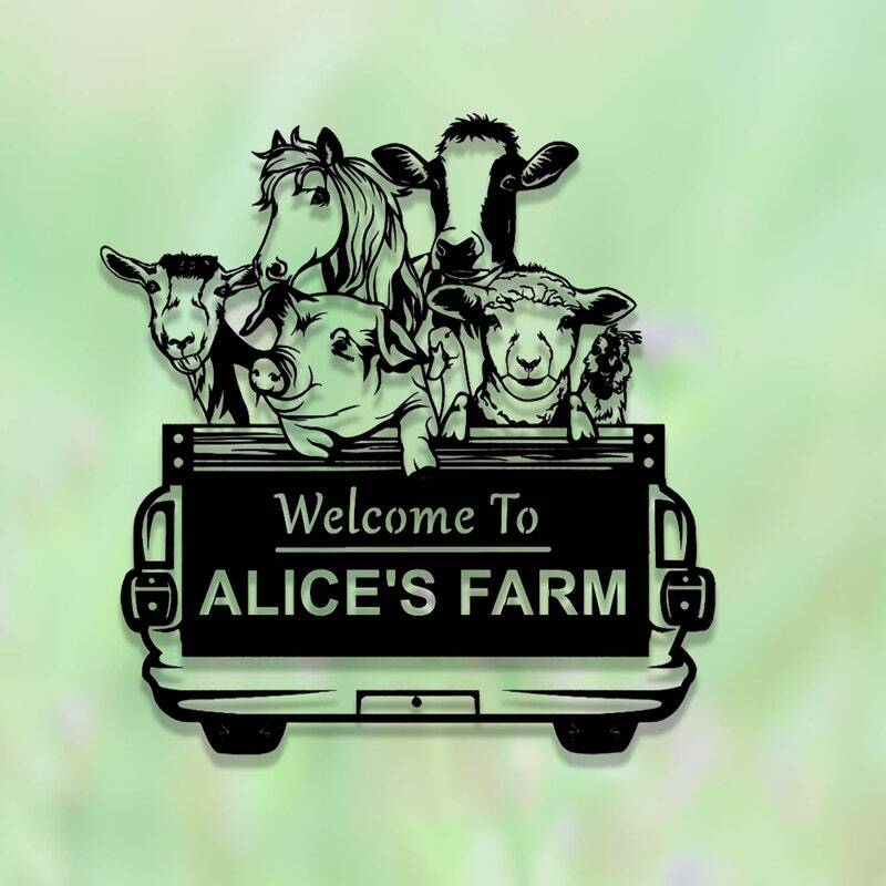 Farmstead Comfort - Personalized Ranch Welcome Metal Sign