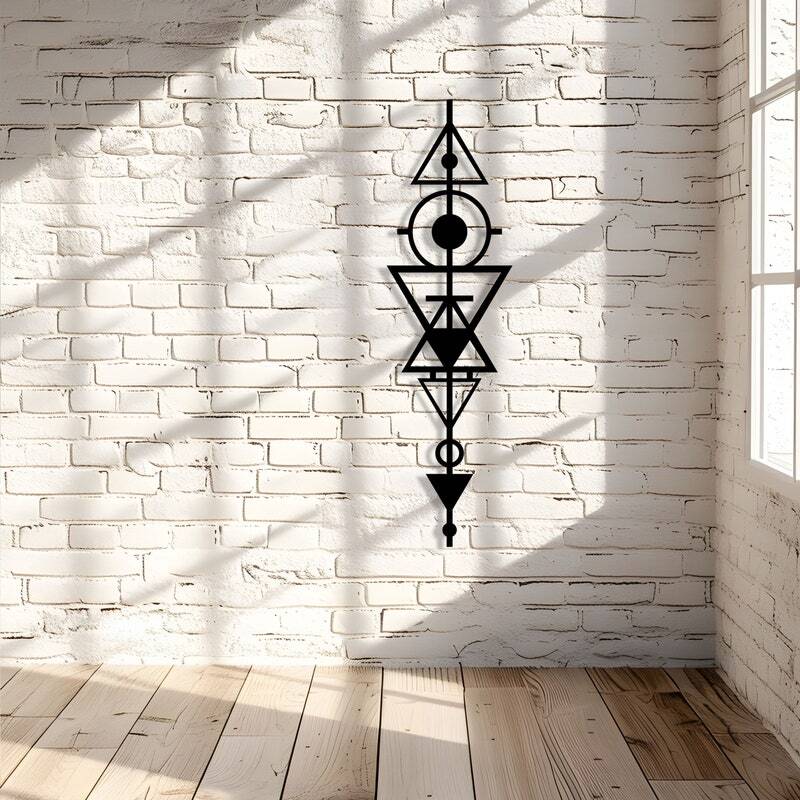 Modern Minimalist Geometric Metal Wall Sign for Her's Office Gift - Personalize Wall Art