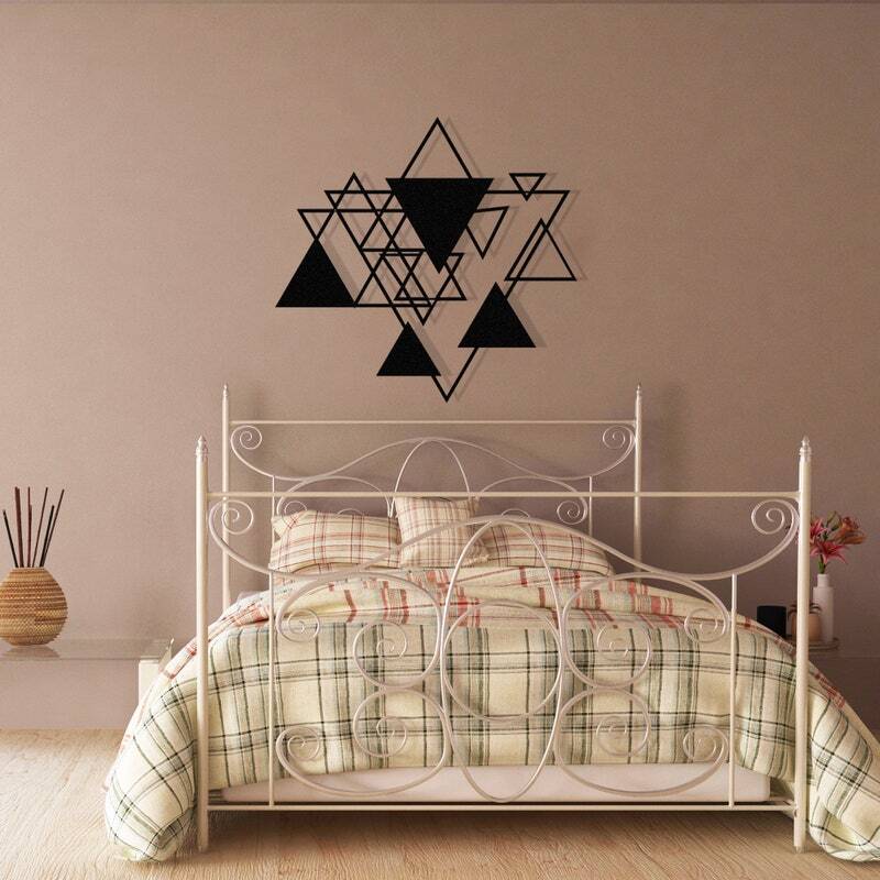Abstract Fantasy Triangle Metal Sign - Modern Luxury Wall Decor