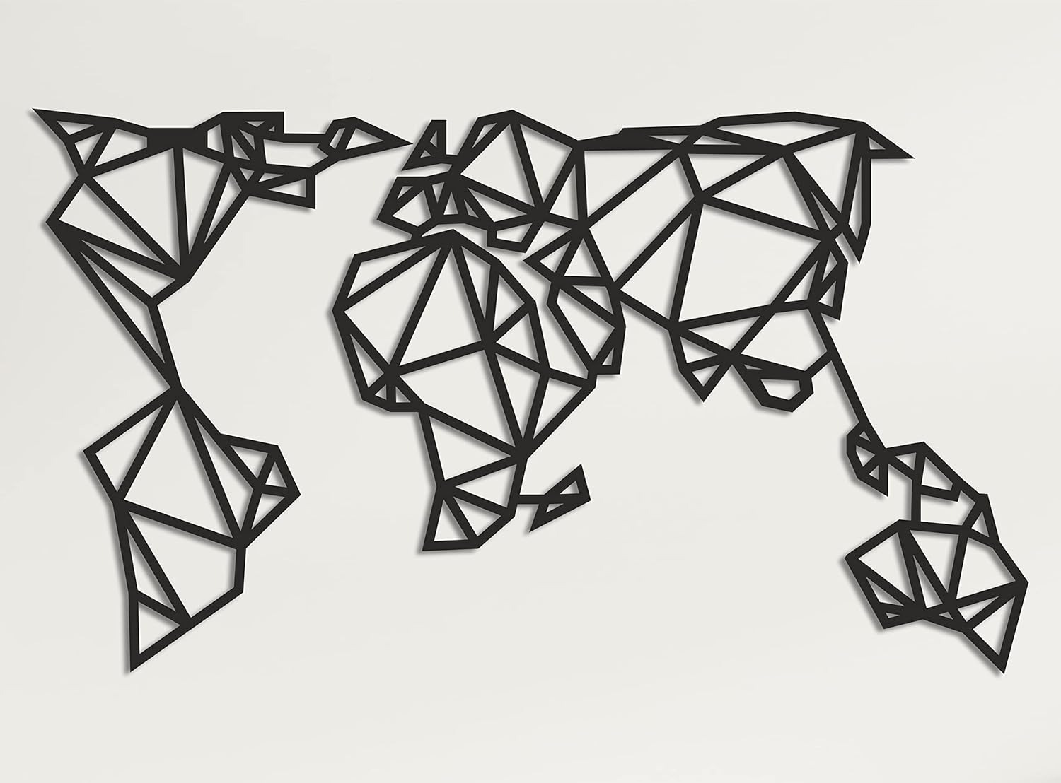 Global Journey - 3D Geometric Map Metal Sign for Modern Decor - Personalize Wall Art