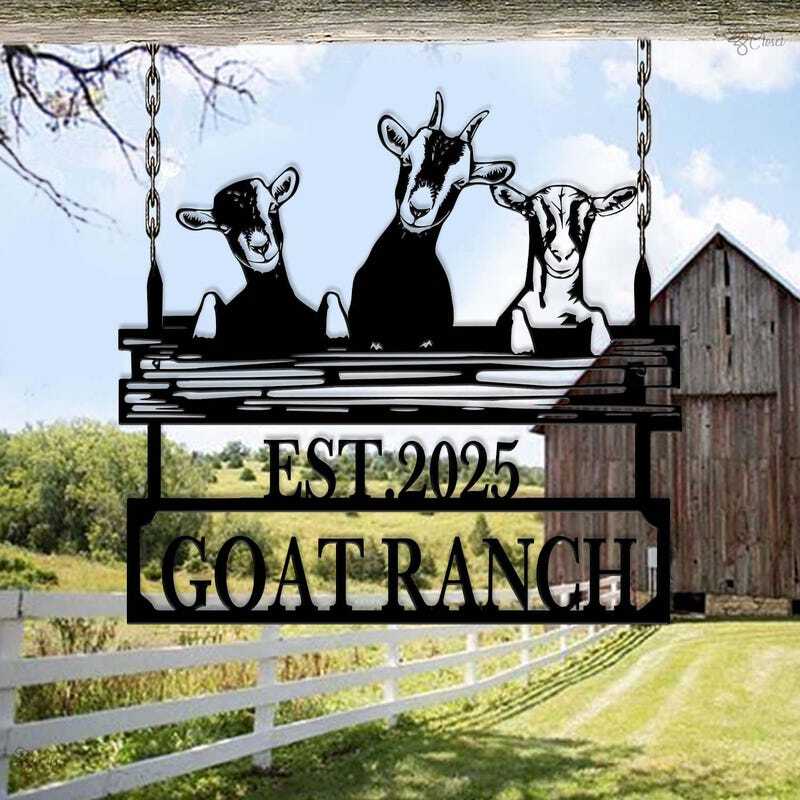 For the Goat Ranch Dad - Personalized Farm Metal Sign Gift
