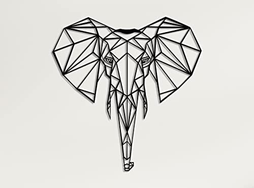 Majestic Geometric Elephant Metal Sign - Modern 3D Wall Art - Personalize Wall Art