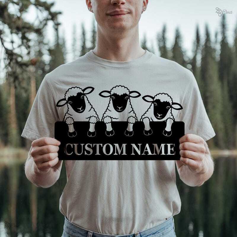 Cherished Personalized Sheep Metal Sign for Your Farm Barn