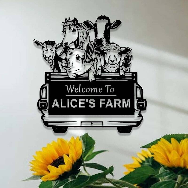 Farmstead Comfort - Personalized Ranch Welcome Metal Sign