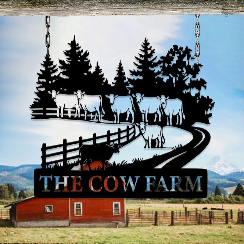 Welcome to the Ranch! Custom Animal Farmhouse Metal Sign