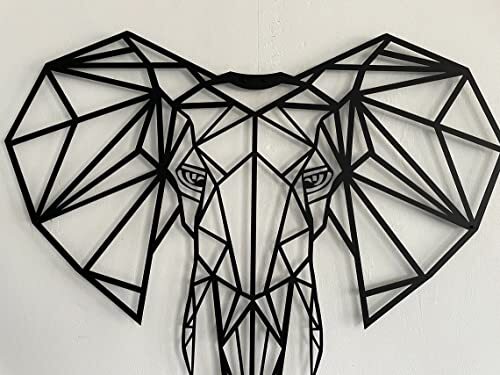 Majestic Geometric Elephant Metal Sign - Modern 3D Wall Art