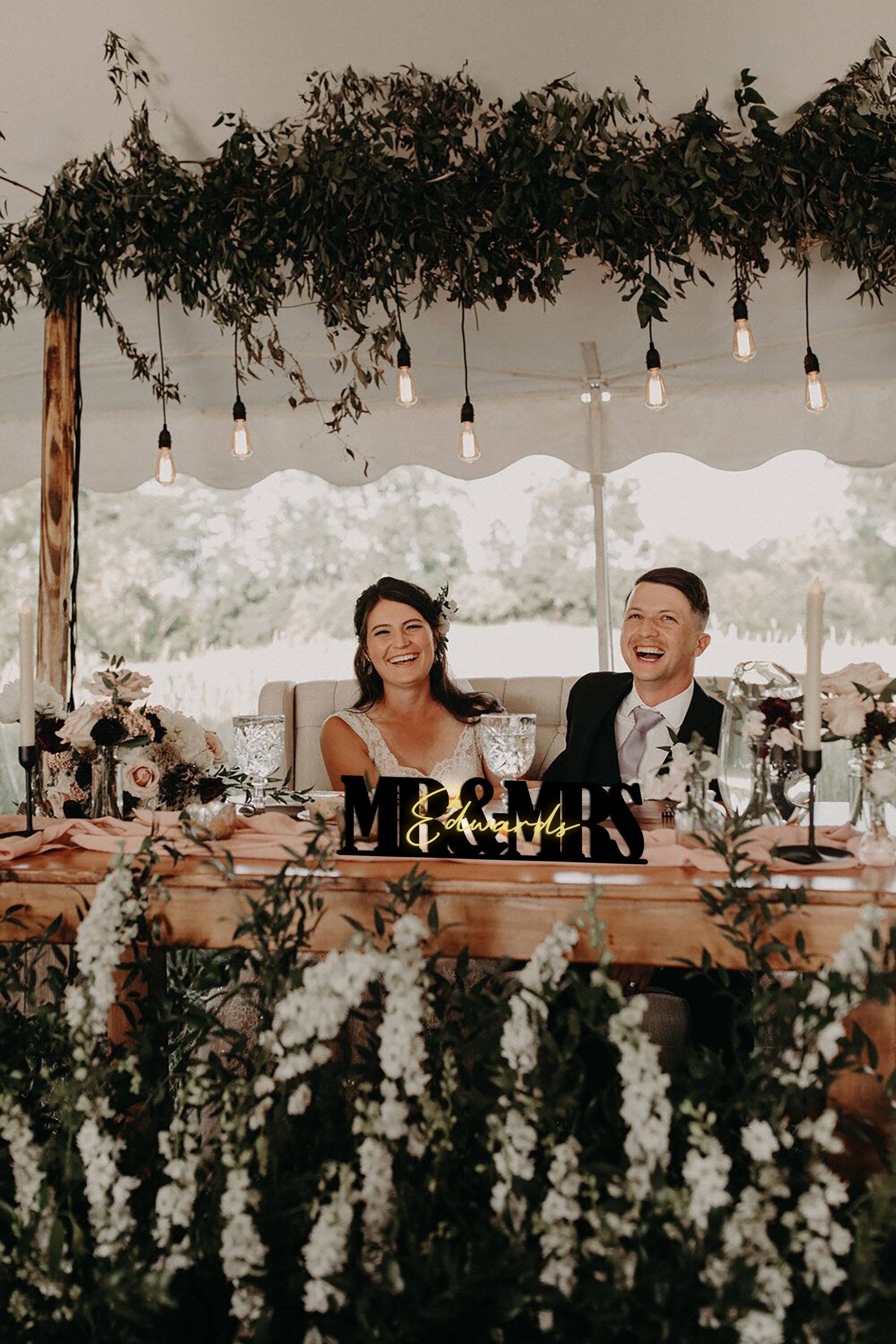 Personalized 'Mr & Mrs' Metal Sign - Timeless Wedding Day Keepsake