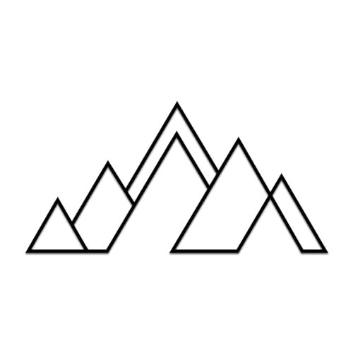 Abstract Mountain Metal Sign - Geometric Nature Wall Decor