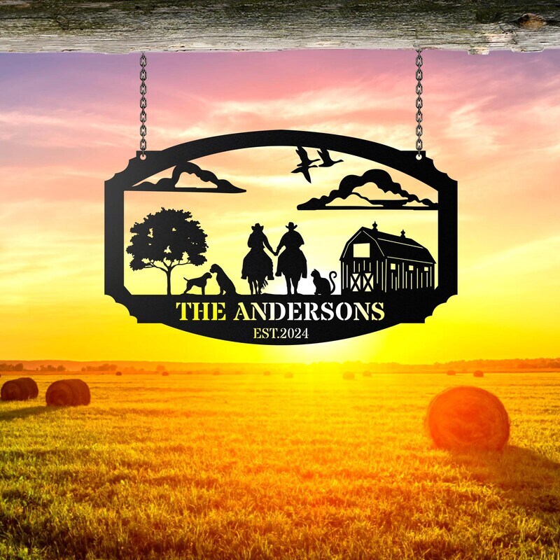 Beloved Farm Animals Custom Metal Sign for Your Gate - Personalize Wall Art
