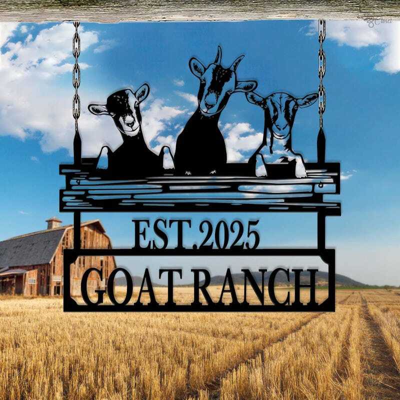 For the Goat Ranch Dad - Personalized Farm Metal Sign Gift