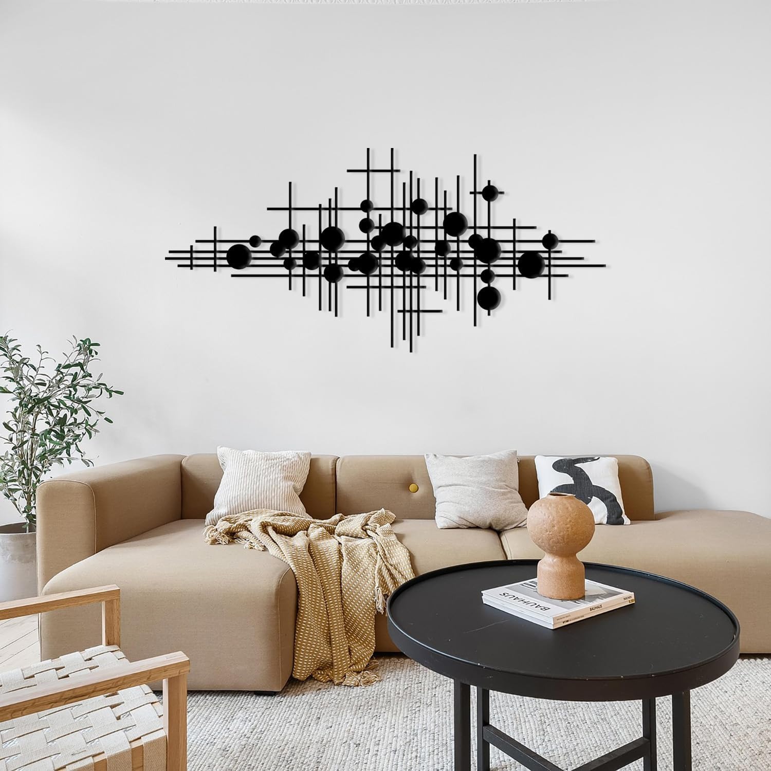 Striking Abstract Geometric Metal Sign for Modern Home - Personalize Wall Art