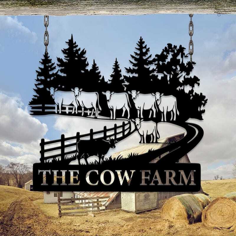 Welcome to the Ranch! Custom Animal Farmhouse Metal Sign