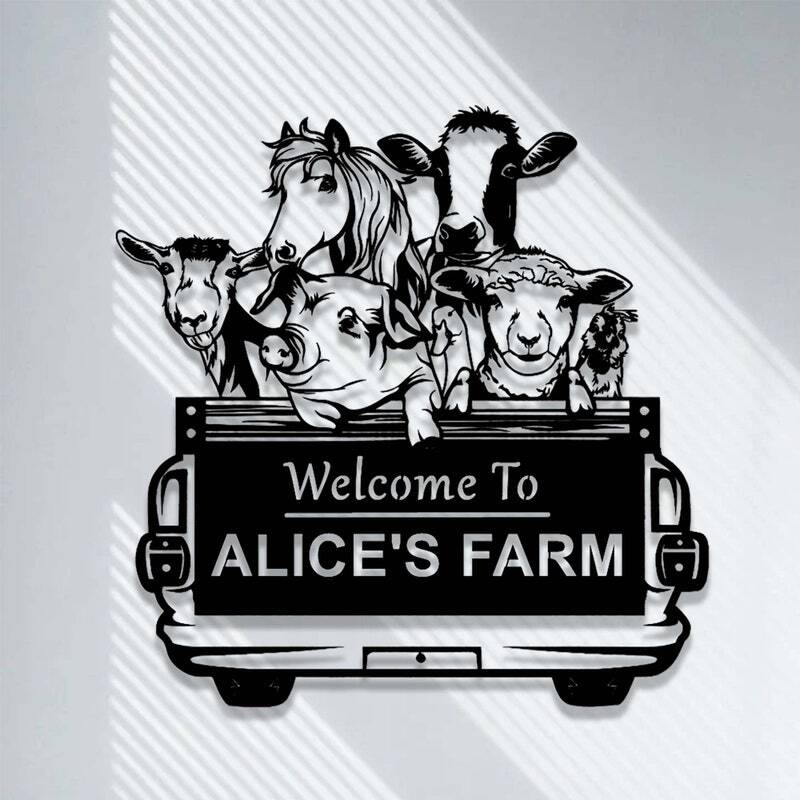 Farmstead Comfort - Personalized Ranch Welcome Metal Sign