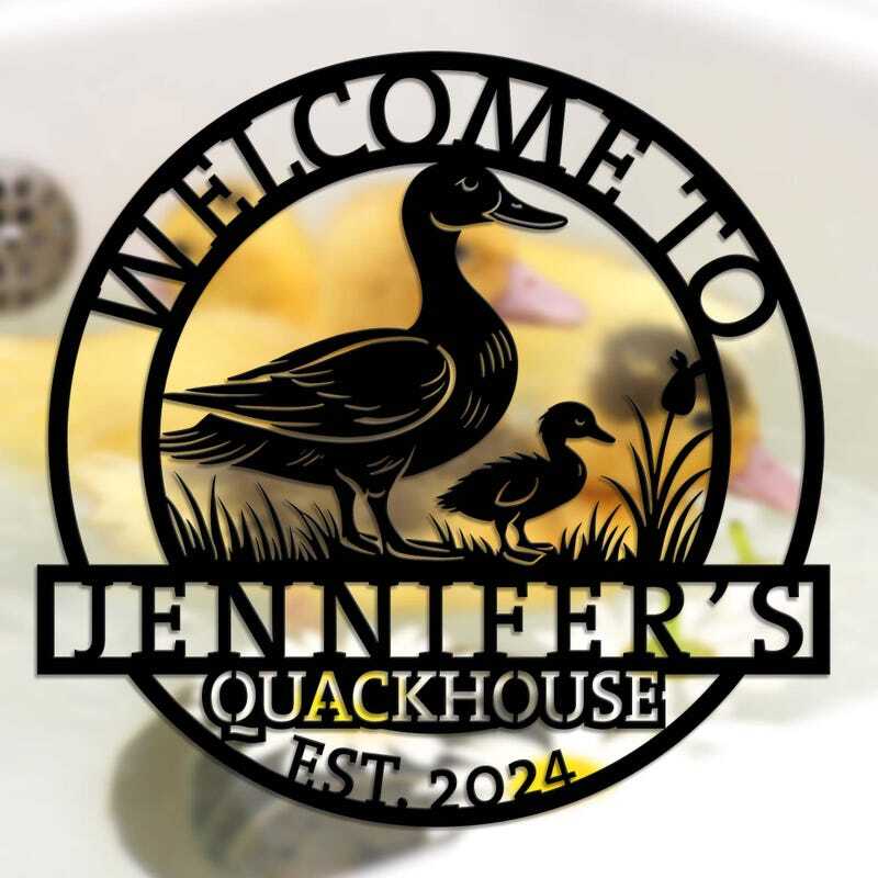 Heartwarming Personalized Duck Farmhouse Metal Sign - Personalize Wall Art