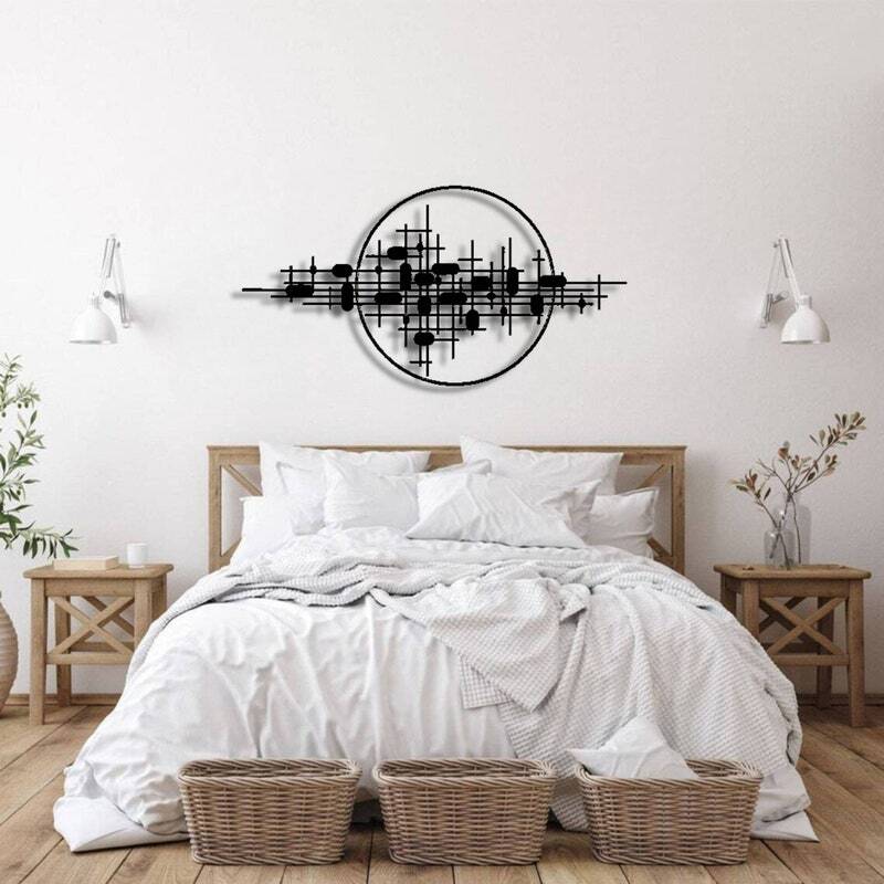 Geometric Metal Wall Sign for Modern 3D Bedroom Decor - Personalize Wall Art