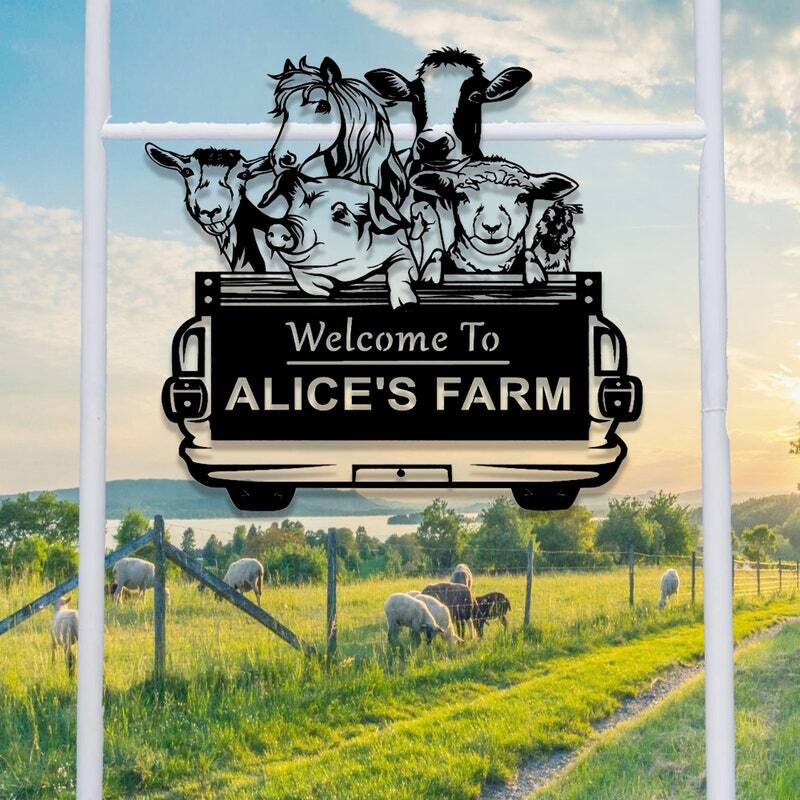 Farmstead Comfort - Personalized Ranch Welcome Metal Sign