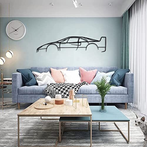 Ignite Your Space - Black Car Geometric Metal Sign Wall Decor