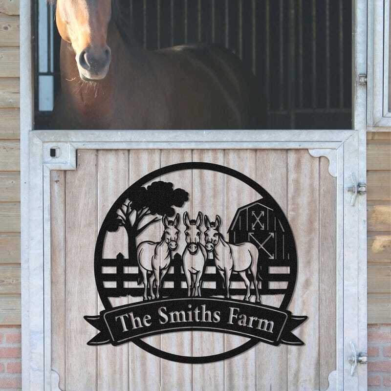 Beloved Donkey Metal Sign - Personalized Farmhouse & Ranch Art