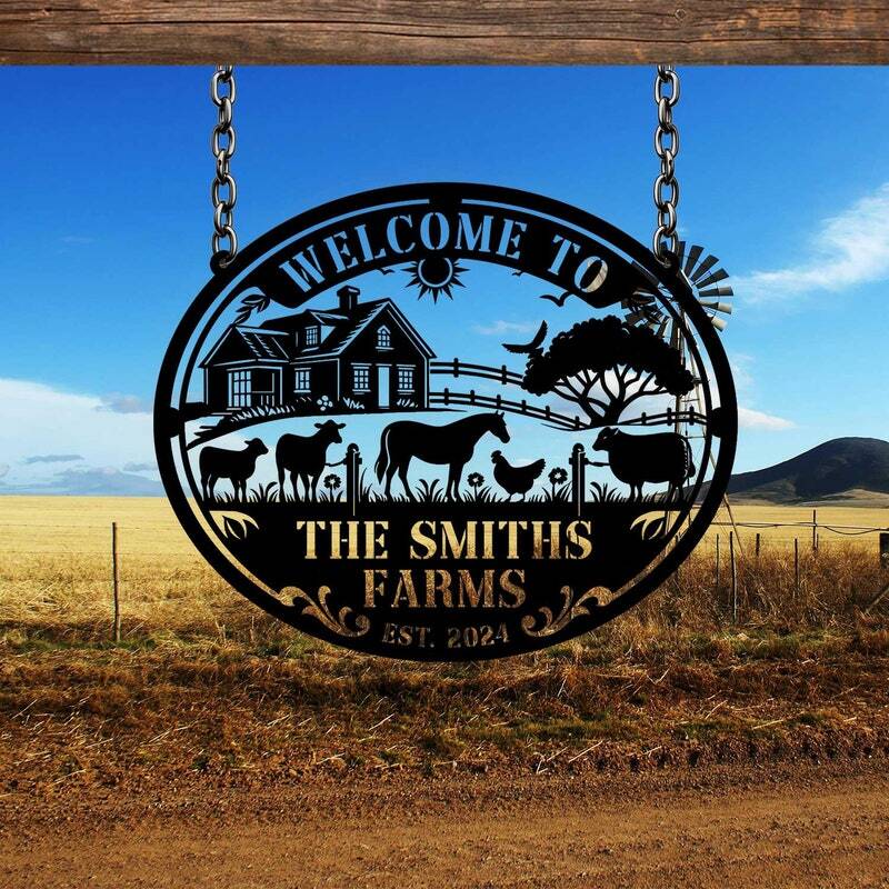Heartfelt Farmhouse Custom Metal Sign - Animal Ranch Decor - Personalize Wall Art