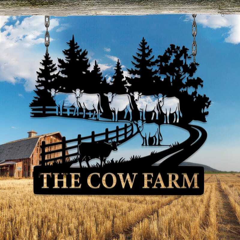 Welcome to the Ranch! Custom Animal Farmhouse Metal Sign - Personalize Wall Art