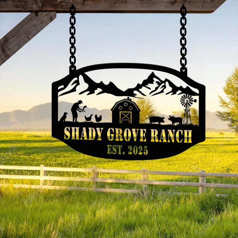 Custom Rustic Metal Sign - Your Name, Your Farm, Your Gate