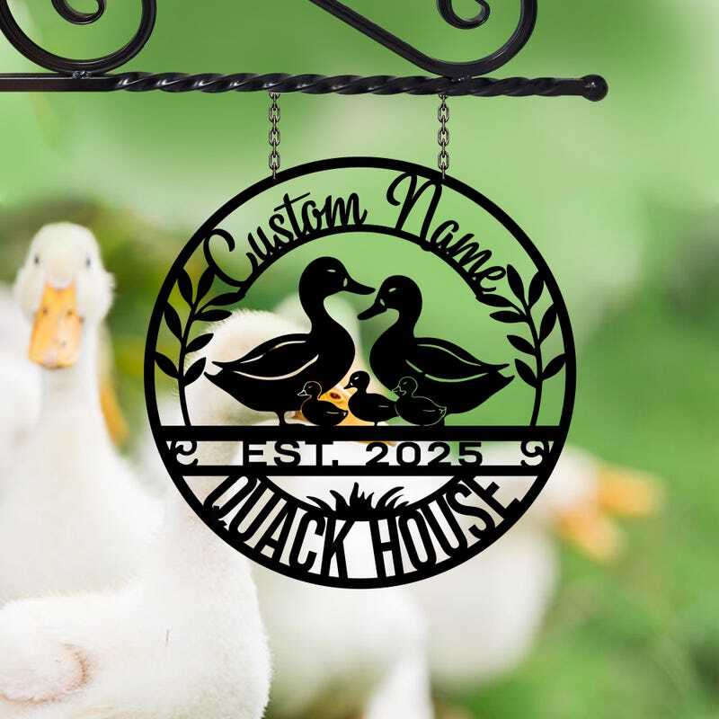 Welcome to the Farm - Personalized Duck Metal Sign Decor