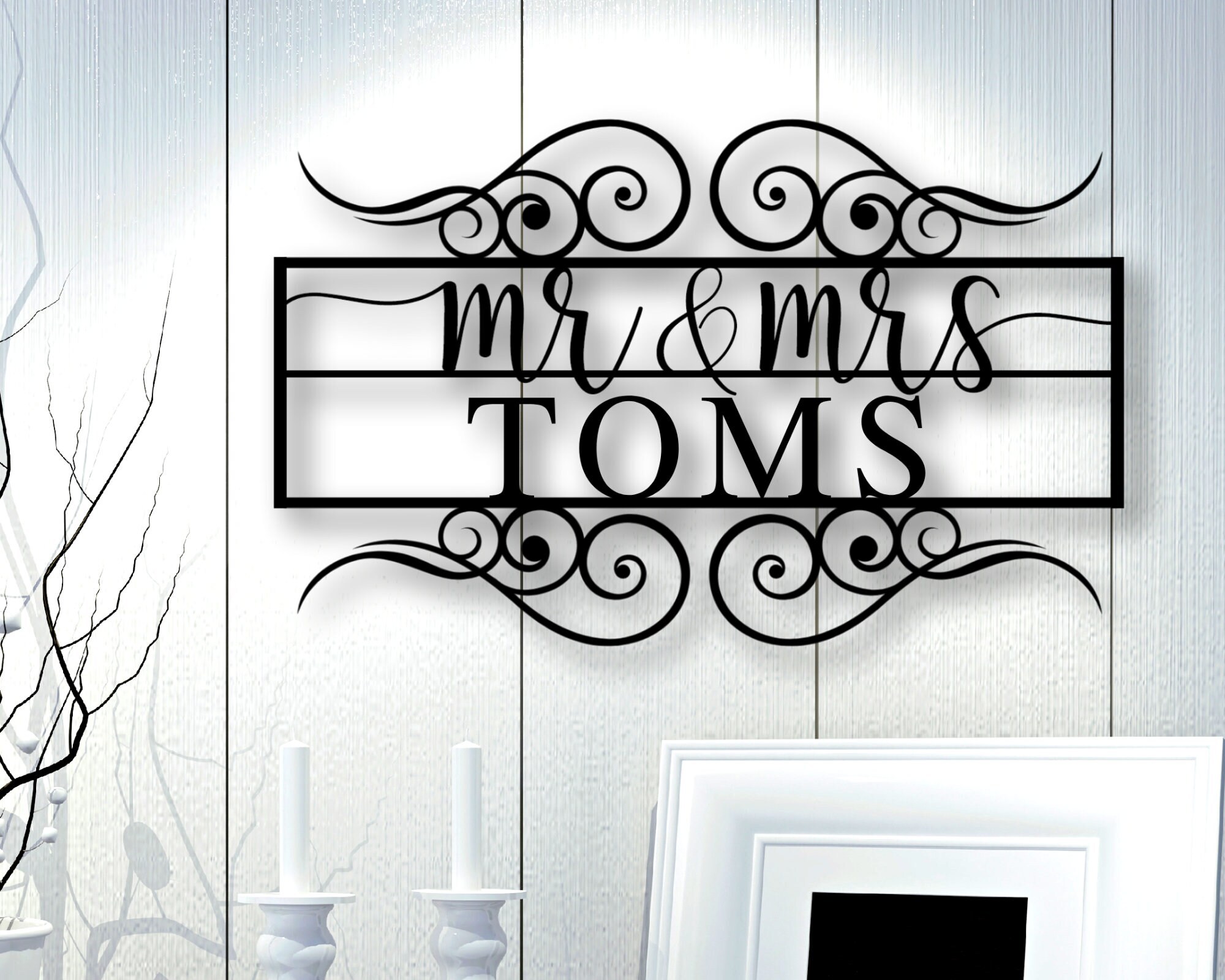 A Forever Love - Personalized Mr & Mrs Wedding Metal Wall Sign